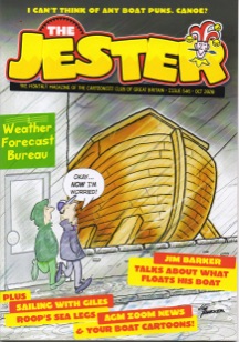 Front cover of Jester magazine by Jim Barker cartoon illustration