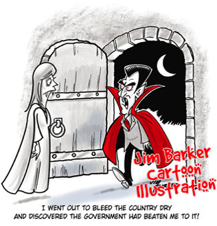 Vampire cartoon by Jim Barker Cartoon Illustration