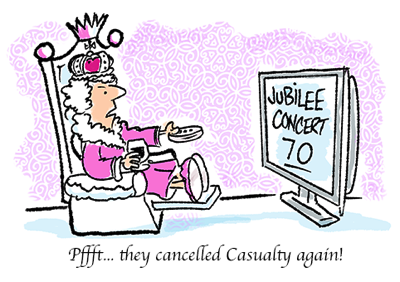 Queen's jubilee cartoon by Jim Barker cartoon illustration