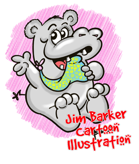 Hippo cartoon mascot for a baby bib manufacture